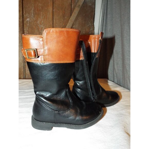 The Children’s Place Black And Brown Riding Boots Toddler Size 8 - Picture 4 of 11